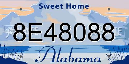 8E48088 Alabama License Plate