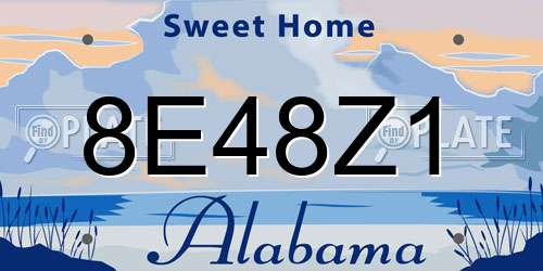 8E48Z1 Alabama License Plate
