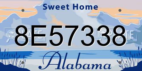 8E57338 Alabama License Plate