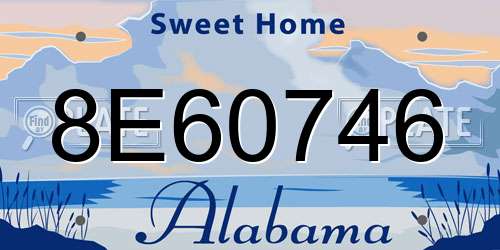 8E60746 Alabama License Plate