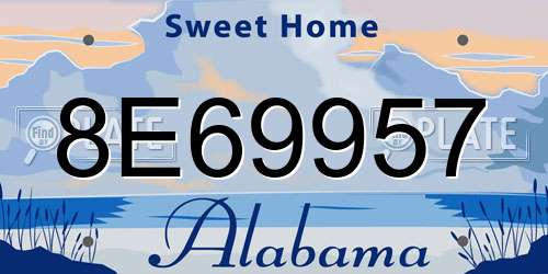 8E69957 Alabama License Plate