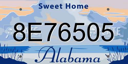 8E76505 Alabama License Plate