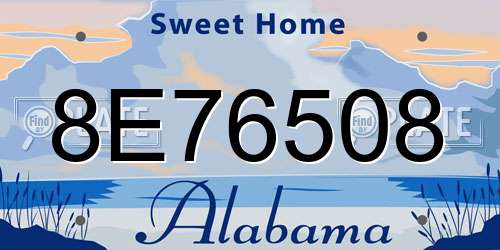 8E76508 Alabama License Plate