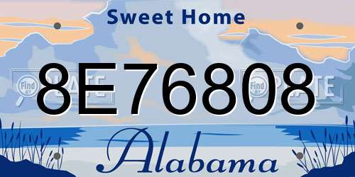 8E76808 Alabama License Plate