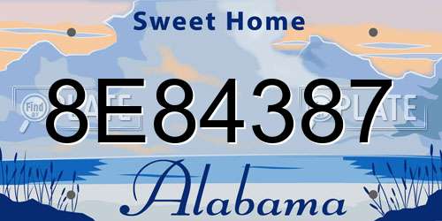 8E84387 Alabama License Plate