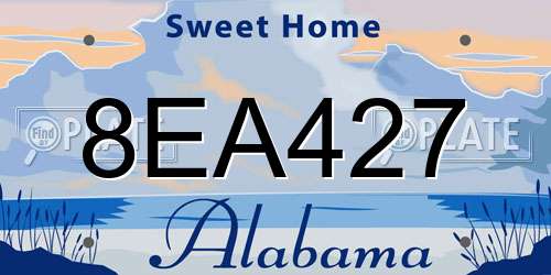 8EA427 Alabama License Plate