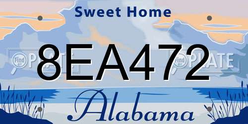 8EA472 Alabama License Plate