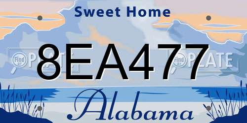 8EA477 Alabama License Plate