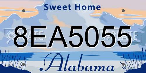 8EA5055 Alabama License Plate