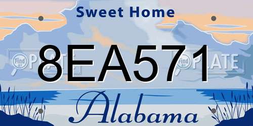 8EA571 Alabama License Plate