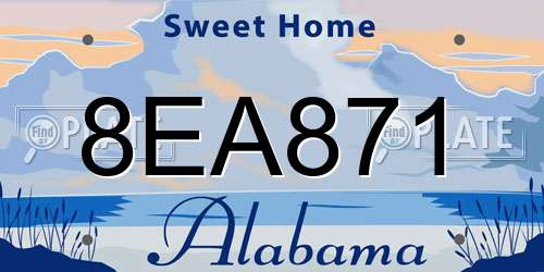 8EA871 Alabama License Plate