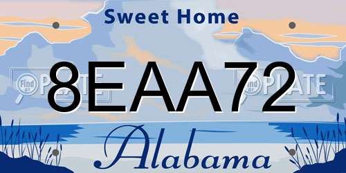 8EAA72 Alabama License Plate