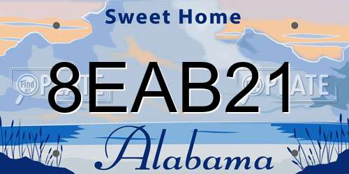 8EAB21 Alabama License Plate