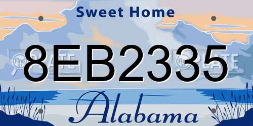 8EB2335 Alabama License Plate