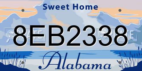 8EB2338 Alabama License Plate