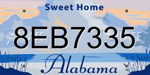 8EB7335 Alabama License Plate