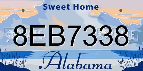 8EB7338 Alabama License Plate