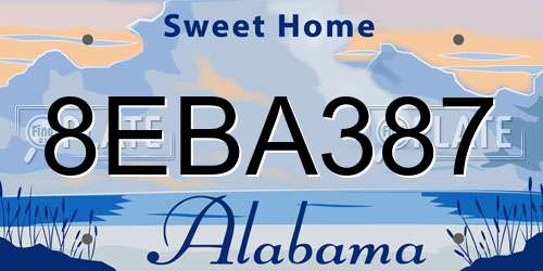 8EBA387 Alabama License Plate