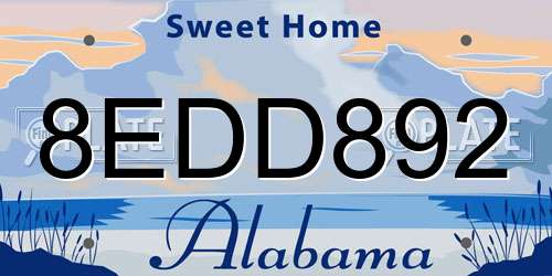 8EDD892 Alabama License Plate