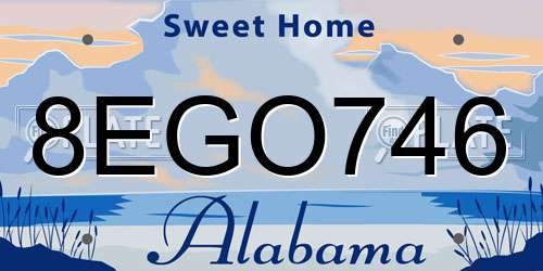 8EGO746 Alabama License Plate
