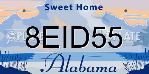 8EID55 Alabama License Plate