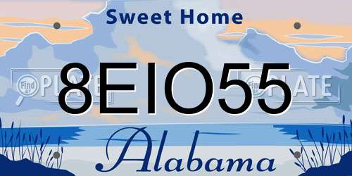 8EIO55 Alabama License Plate