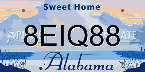 8EIQ88 Alabama License Plate