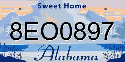 8EO0897 Alabama License Plate