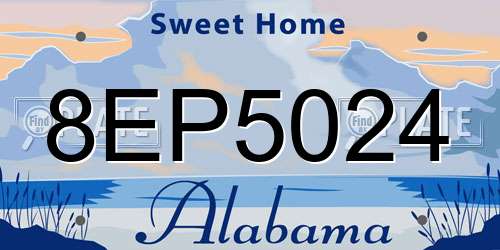 8EP5024 Alabama License Plate