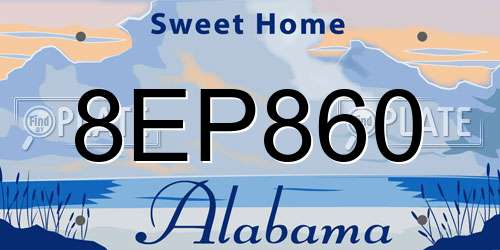 8EP860 Alabama License Plate
