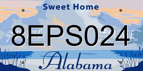 8EPS024 Alabama License Plate