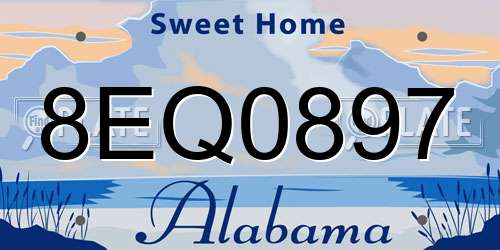 8EQ0897 Alabama License Plate