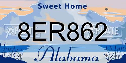 8ER862 Alabama License Plate