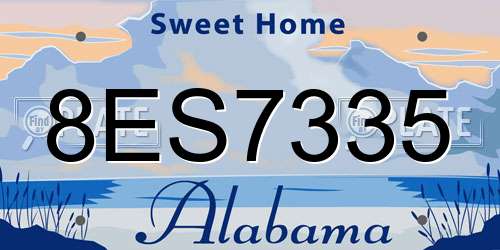 8ES7335 Alabama License Plate
