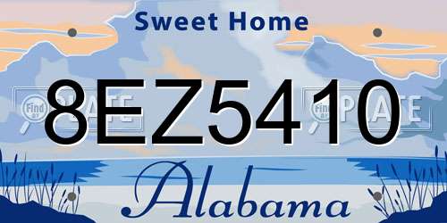 8EZ5410 Alabama License Plate