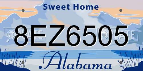 8EZ6505 Alabama License Plate