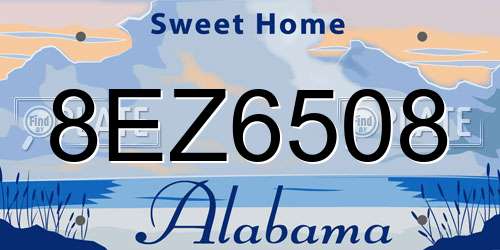 8EZ6508 Alabama License Plate