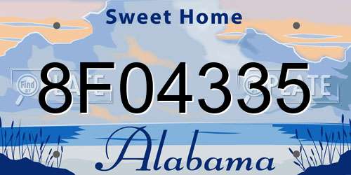 8F04335 Alabama License Plate