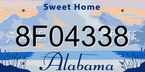 8F04338 Alabama License Plate