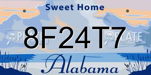8F24T7 Alabama License Plate