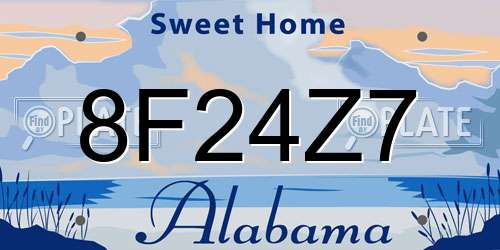 8F24Z7 Alabama License Plate