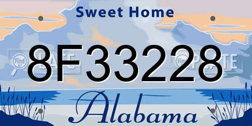8F33228 Alabama License Plate
