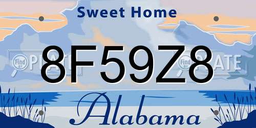 8F59Z8 Alabama License Plate
