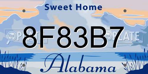 8F83B7 Alabama License Plate