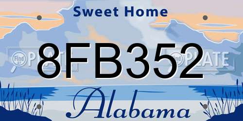 8FB352 Alabama License Plate