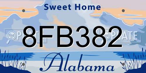8FB382 Alabama License Plate