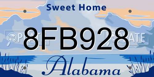 8FB928 Alabama License Plate