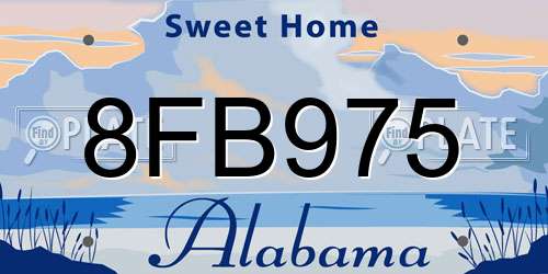 8FB975 Alabama License Plate