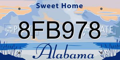 8FB978 Alabama License Plate