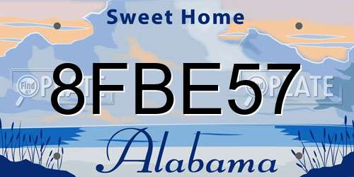 8FBE57 Alabama License Plate